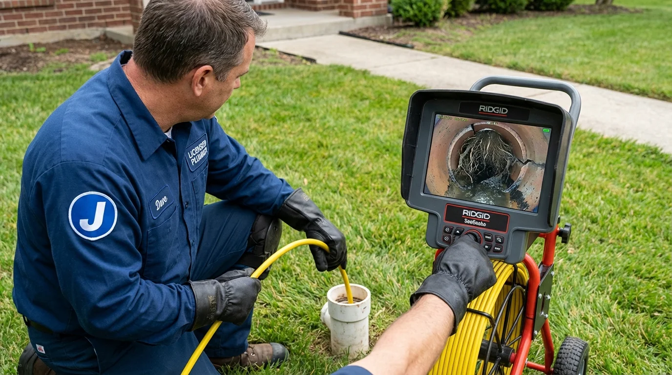 Sewer camera inspection being performed by Johns Plumbing LLC in Benicia